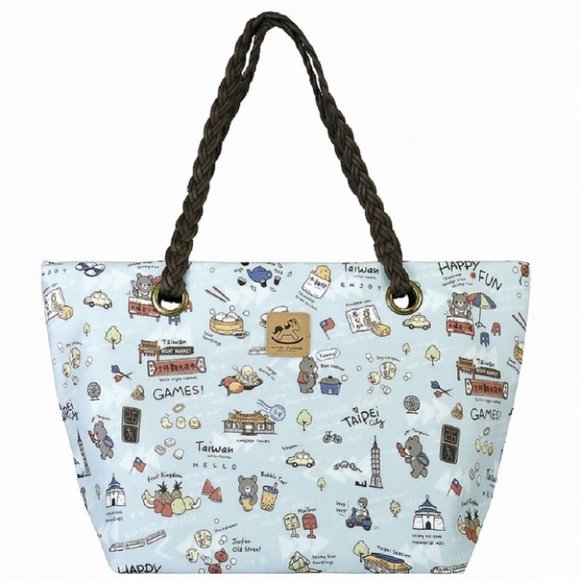 Uma Hana Handbags - Waterproof Taiwan Love Woven Tote Shoulder Bag